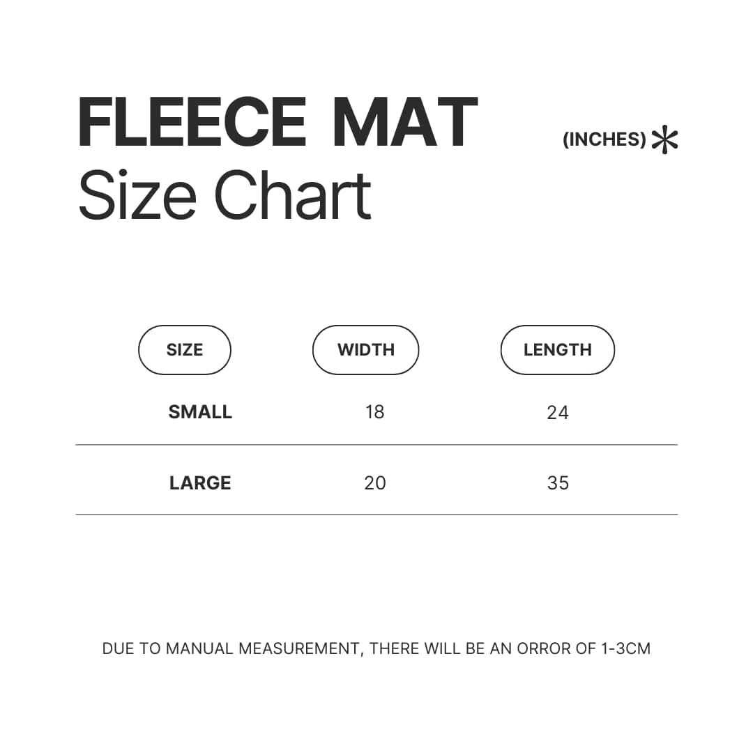 Fleece Mat Size Chart - My Dress-Up Darling Shop