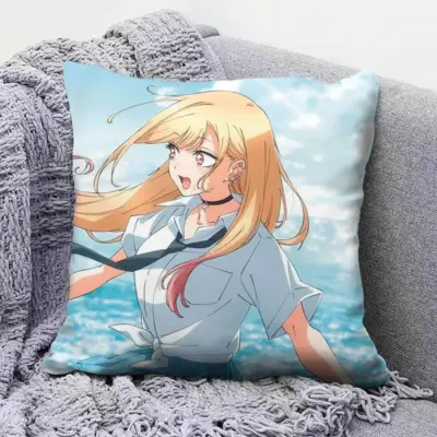 My Dress-Up Darling Marin Kitagawa On Beach Throw Pillow