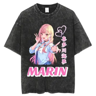 Anime My Dress Up Darling Kitagawa Marin So Cute Washed T-shirts